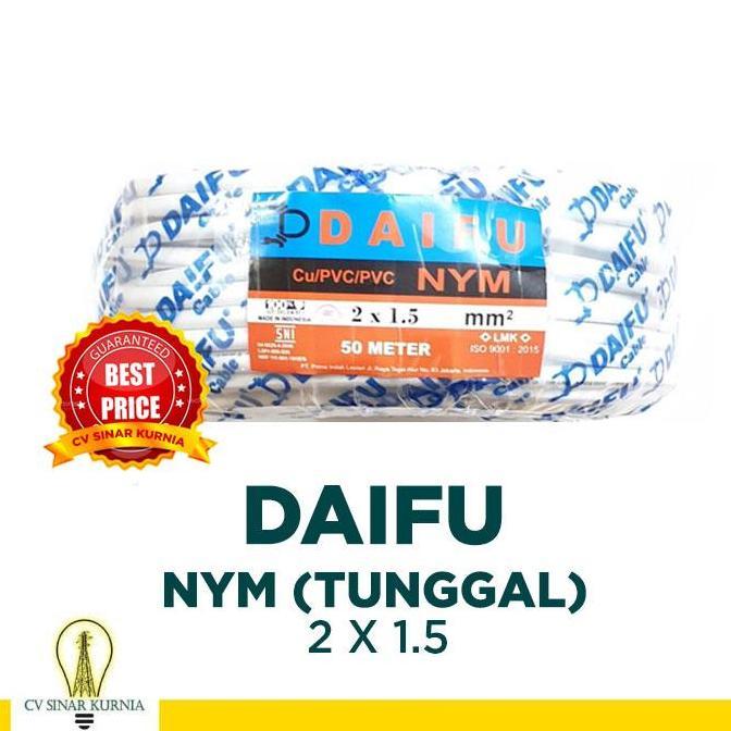 TERBARU - Kabel Listrik NYM 2x1,5 2x1.5 50M DAIFU | DAIFU Kabel NYM | SNI