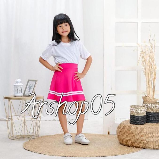 Lansungkirim- Rok Korean Style Mini Skrit Flare Rok Anak Warna Terbaru Fashion