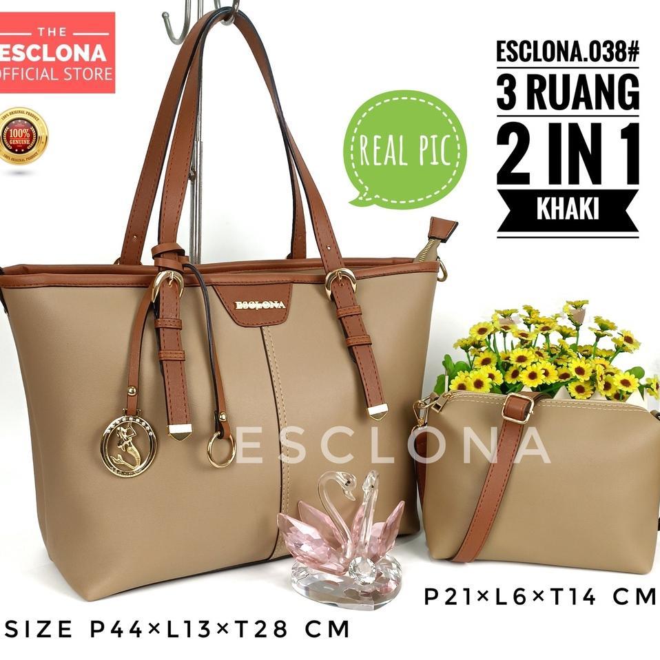 Tas Wanita Tas Selempang Fashion Shoulder Tote Bag Laptop Import Kuliah Kantor Kerja Esclona 038