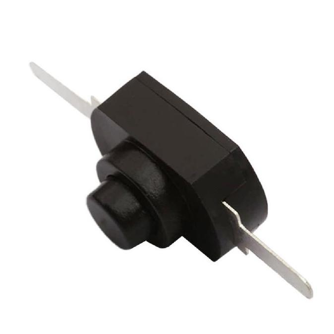 BOTOF Tombol saklar senter Mengunci sendiri saklar push button Kaki lurus saklar senter kecil 2-pin 