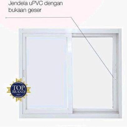 jendela UPVC geser dengan kawat nyamuk EDEN SGWN 1210 putih