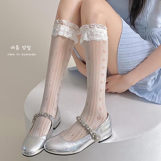 2434 Kaos kaki panjang rendah wanita korean style tinggi bawah lutut - Kaos kaki lolita cosplay - Ka