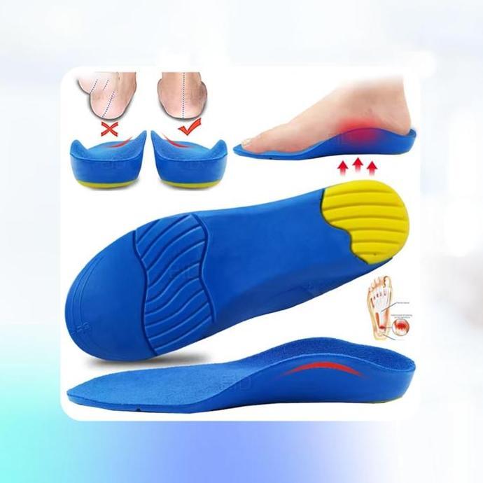Insole Gel Bantalan Tumit Lembut 36-45 Ukuran Pria Wanita Penyerap Getaran Untuk Berdiri Lama