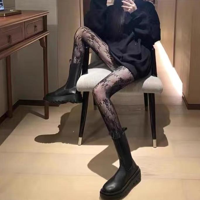 Kaoskaki Stocking Hitam Putih Jaring-Jaring / PANTYHOSE LOVE Jala Stocking Jaring Transparan Sexy Lo