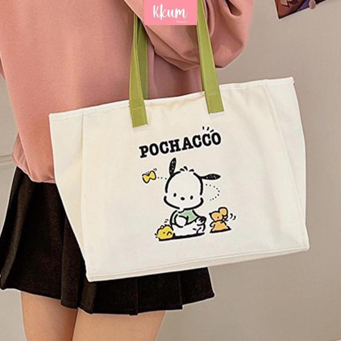 Tas Selempang Wanita Kanvas Kapasitas Besar/ Slingbag