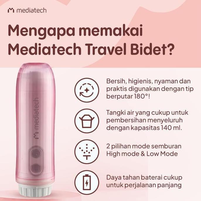 Mediatech Travel Bidet Portable Electric Spray Bidet- 82572