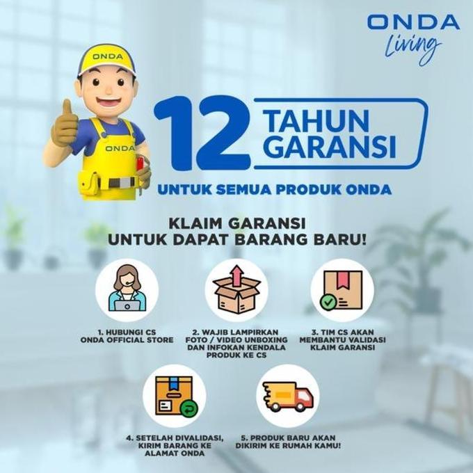 Onda Rain Shower Kamar Mandi Full Set Tiang Kran Mixer Panas Dingin Renew