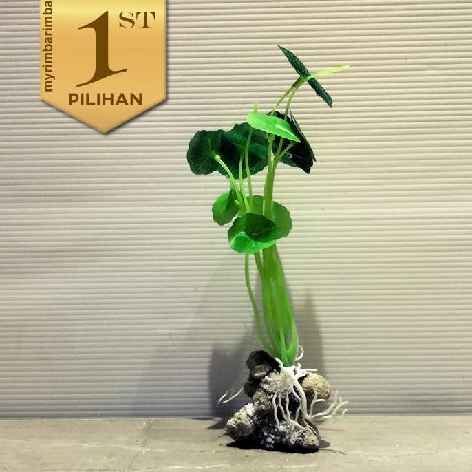 Tanaman Plastik Hydrocotyle Hiasan Aquarium Aquascape Ikan Hias Air