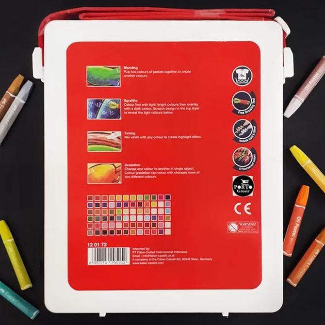 Lansungkirim- Faber Castell Crayon Oil Pastel 72 Warna Hexagonal Pensil Warna Krayon Faber Castel Co