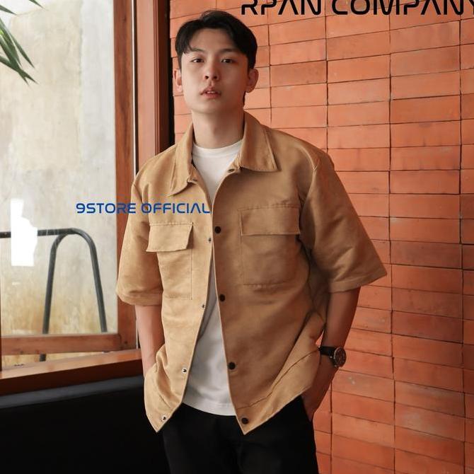 MURAH LEBAY Kemeja Suede Oversized Lengan Pendek Pria / Oversize Shirt Suede. MURAH LEBAY