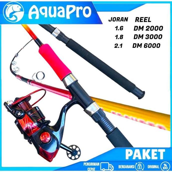 Jaaminkwalitas- 1 Set Paket Combo Joran Pancing Aquapro Max Drag 16Kg 150-0 Cm Lengkap Roda Reel Pan