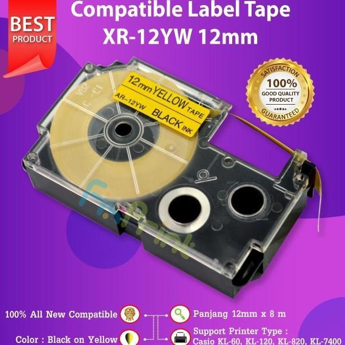 Bolehdijamin- Casio Label Tape Xr-1We1 Black On White 1Mm Printer Kl60 Kl7400