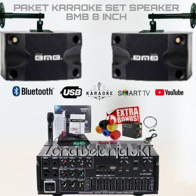 Herisaputra645 - Paket Karaoke Rumahan Speaker Bmb 8 Inch Original Paket Sound Bmb