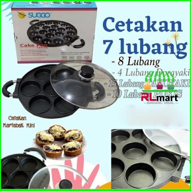 [SUGGO BULAT]CETAKAN KUE SUGGO |SUGGO CAKE PAN 7/8 LUBANG DATAR Diskon