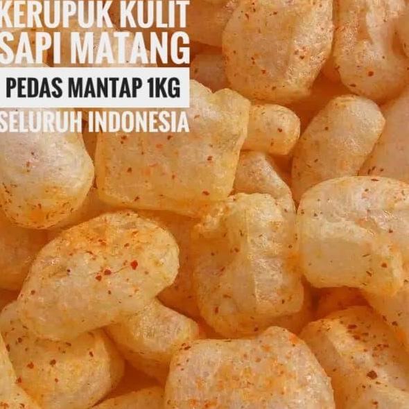 Kerupuk Kulit Sapi Matang Pedas Mantap 1 Kg Krupuk Rambak Sapi