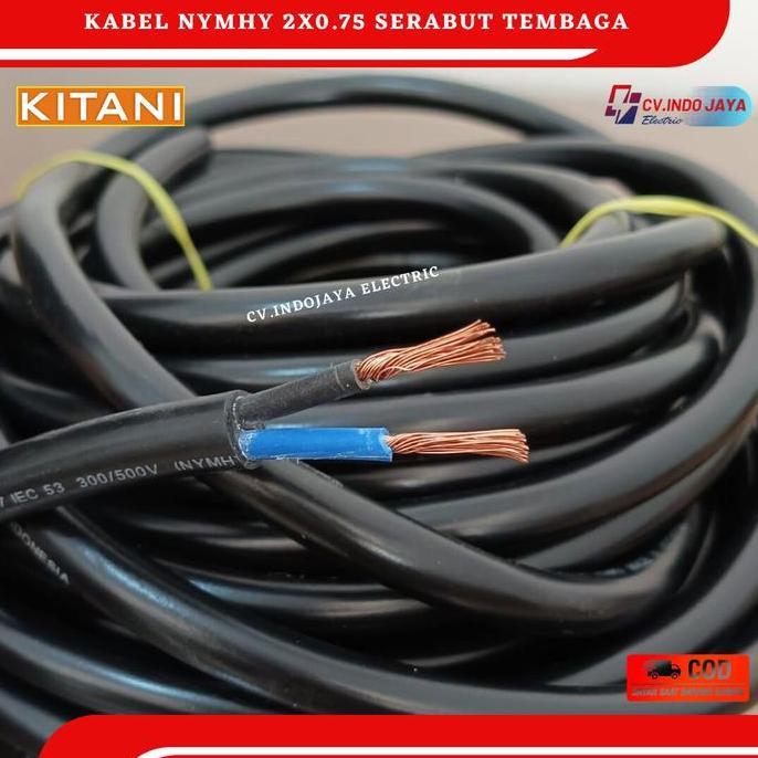 Mbayemseller - Kabel Serabut 2x0,75 NYMHY Kitani Panjang 5 Meter Kabel listrik serabu