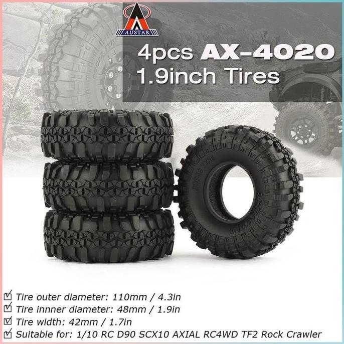 AUSTAR AX-4020 Ban 1.9 Rc Axial SCX10 RC4WD Rgt Trx-4 D90 D110