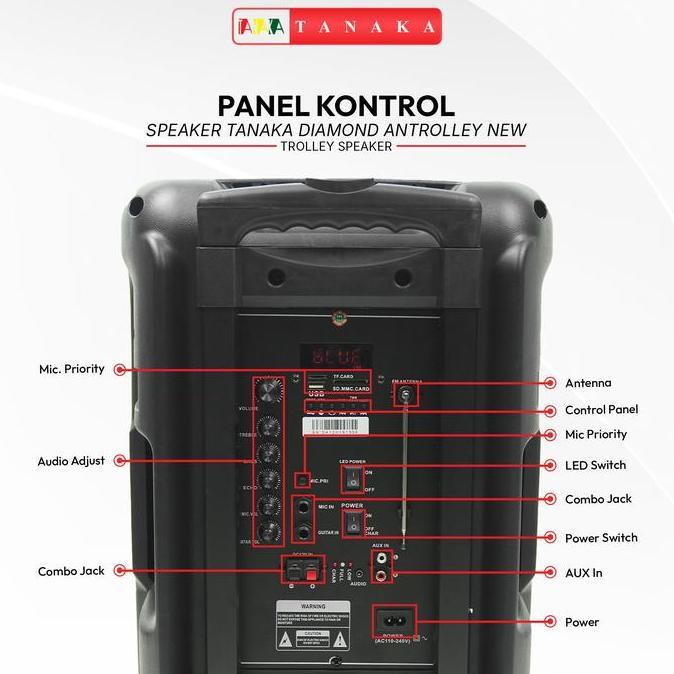 Herisaputra645 - Tanaka Diamond Antrolley New Speaker 8/12/15 Inch Portable Bluetooth Indoor Outdoor