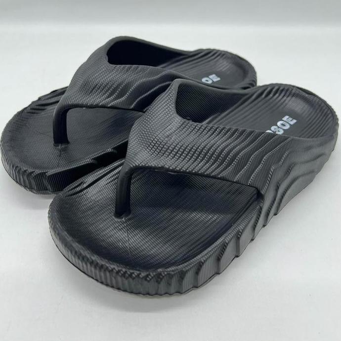 Sandal Cowo Minimalis Irsoe 382 Sandal Anak Laki-Laki Sandal Jepit Karet Pria Remaja Dewasa Hitam Po