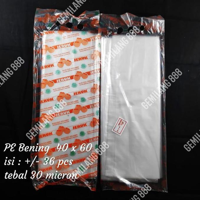Langsungpas- Kantong Plastik Pe Bening Uk 40X60, Plastik Bening, Plastik Sayur