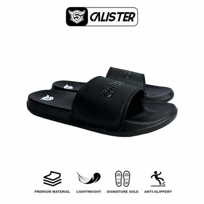 Sepatu Sandal Pria Calister Sandal Casual Selop Pria Simple Logo Timbul Karet Shoes