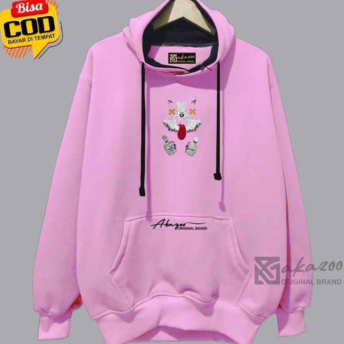 DF242 - sweater hoodie pria 2022 distro anime akazoo warna pink beby FACE CAT hody couple cowok cewe