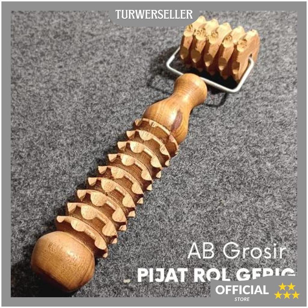 Alat pijat kayu ROLL KAWAT Roda gerigi pijat rol wajah tubuh tangan kaki terapi kesemutan KL