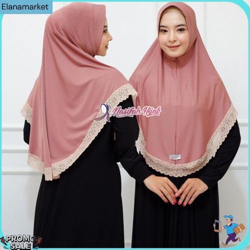 Nasifah Hijab - Sari Renda Jilbab Instan Renda Bahan Jersey Hijab Insatn Pet Antem Bergo Renda Cokla
