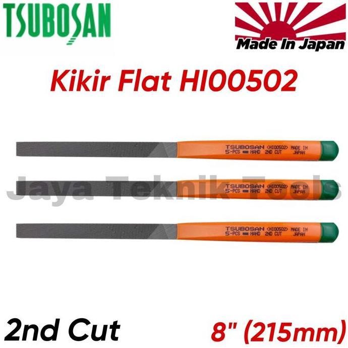 Kikir Flat Tsubosan 2nd Cut 215 mm 8 inch Japan Plat File Besi