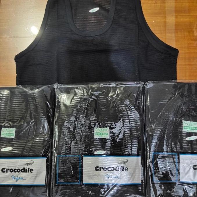 DS253 >> SINGLET CROCODILE JALA / SINGLET PRIA JARING LUBANG LUBANG HITAM 1 PC - 803