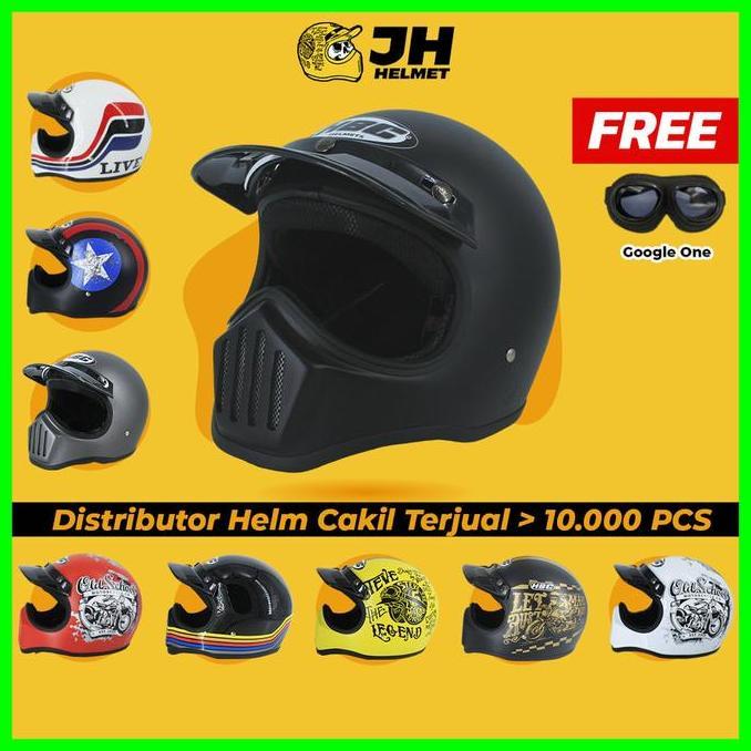 Helm Cakil HBC | Helm Retro | Full Face | HBC Cakil | Jual Helm