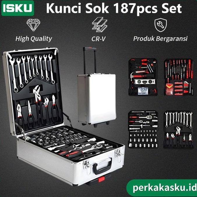 187 Tool Kit Set Kunci Sok Set Shocket Set CR-V Toolkit Lengkap