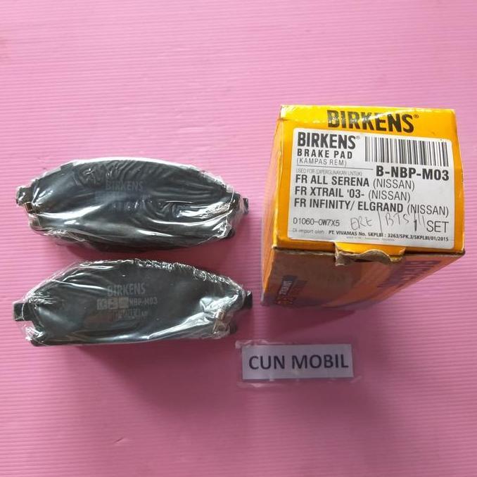 BRAKE PAD BIRKENS NISSAN SERENA ALL, XTRAIL 03, INFINITY DEPAN NBP M03 TERBATAS
