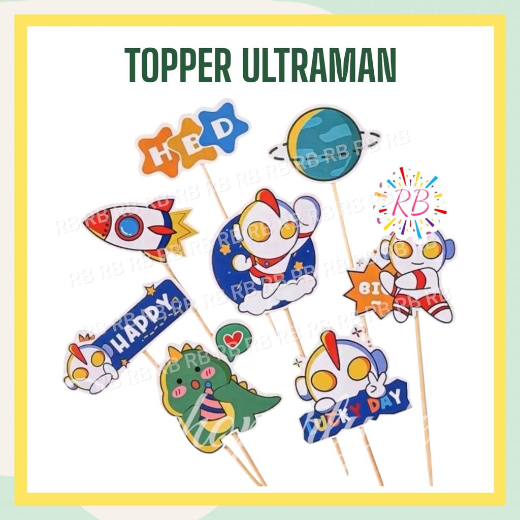 Topper ULTRAMAN Kertas / Topper Cake Kue Ulang Tahun Ultraman