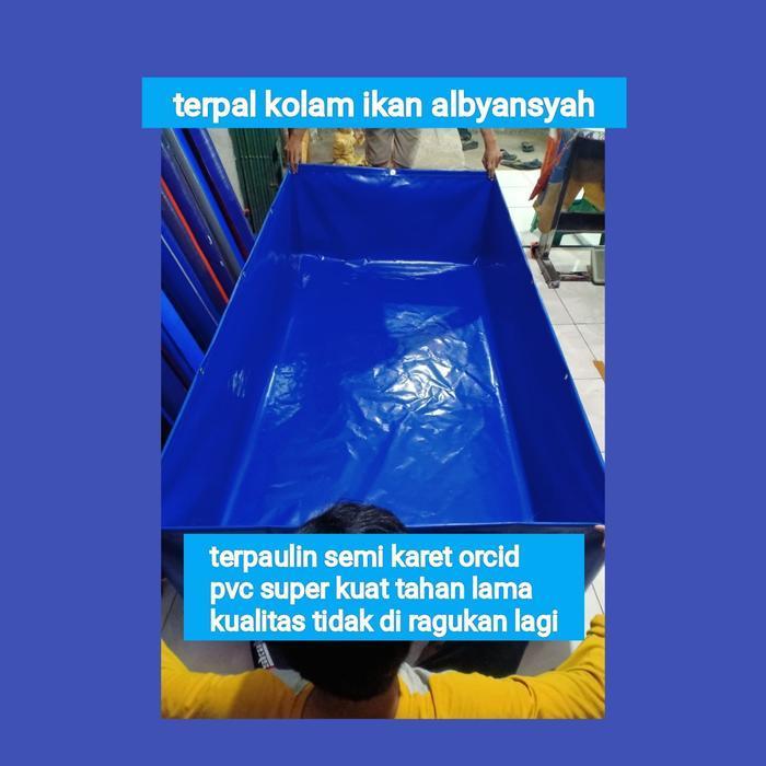 terpal kolam ikan UK 50020050 semi karet PVC orcid