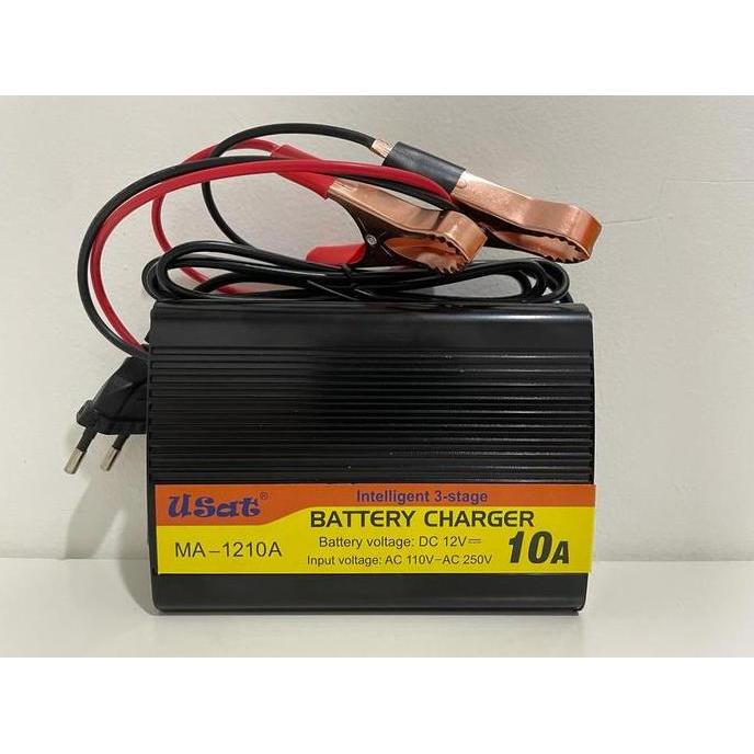 Charger Aki 12V 10A USAT / Charger Aki Otomatis 12 Volt 10 Ampere USAT