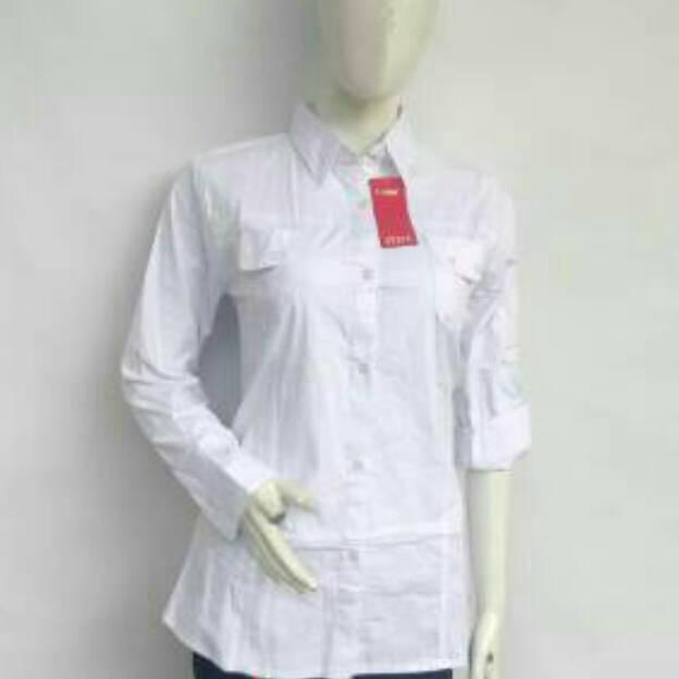 ORIGINAL KEMEJA PUTIH PNS WANITA/BAJU PNS CEWEK/KEMEJA DINAS/KEMEJA PANJANG PUTIH WANITA