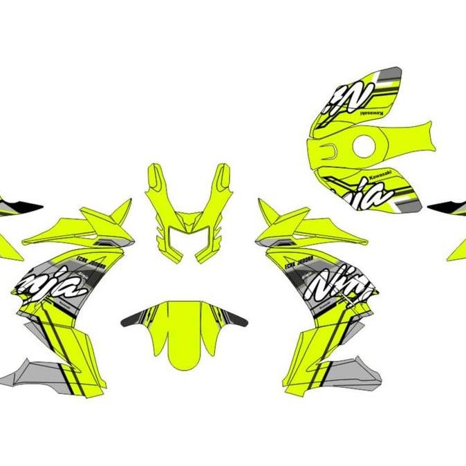 Decal Ninja RR full body custom desn MOTIF simple hijau putih D-NINJA RR-004