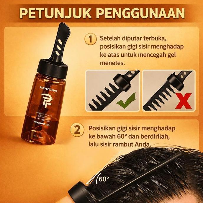 Nawavi889 - Pomade Gel Pria Perfectmens Super Hold Tahan Seharian Anti Kaku Hair Styling Rambut Pria