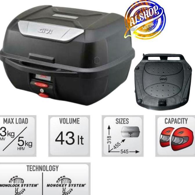 PAKETAN BOX GIVI E 43 E43 NTL DAN BREKET BOX HONDA ADV 160 ADV160 CC Fullface Helm Motorcycle