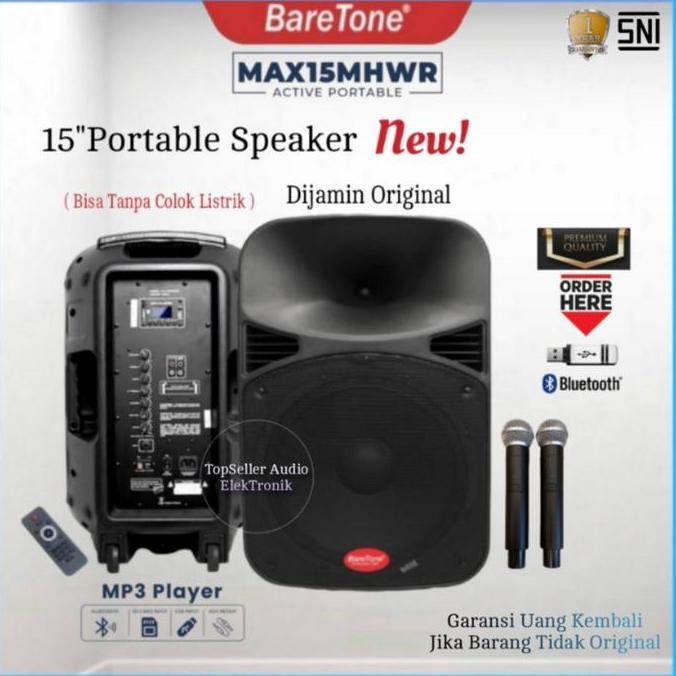 NEW SPEAKER PORTABLE BareTone 15MHWR ORIGINAL BARETONE SPEAKER 15 MHWR