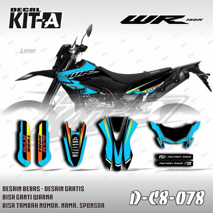 Stiker WR 155 decal setiker WR 155 stiker motor MOTIF BIRU HITAM KEREN D-C8-078
