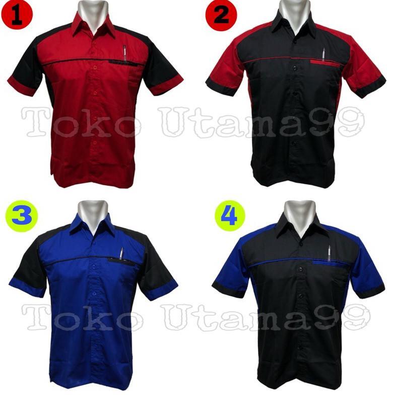 BEST SELLER SERAGAM KERJA DRILL BIRU PUTIH - BAJU KERJA DRILL BIRU PUTIH - SERAGAM KANTOR - CLEANING