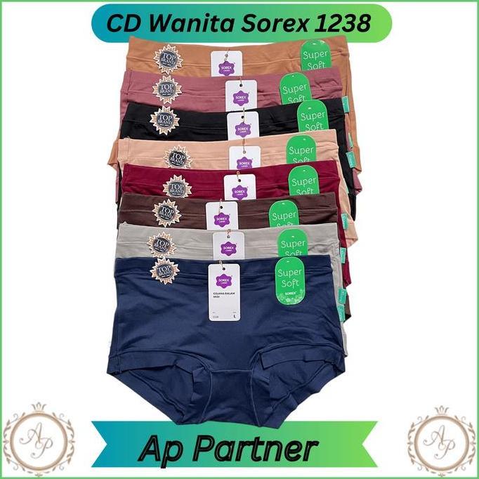 Celana Dalam Wanita Dewasa Sorex 1238 Super Soft Karet Lebar Cd Wanita Polos Bahan Lembut Super Soft