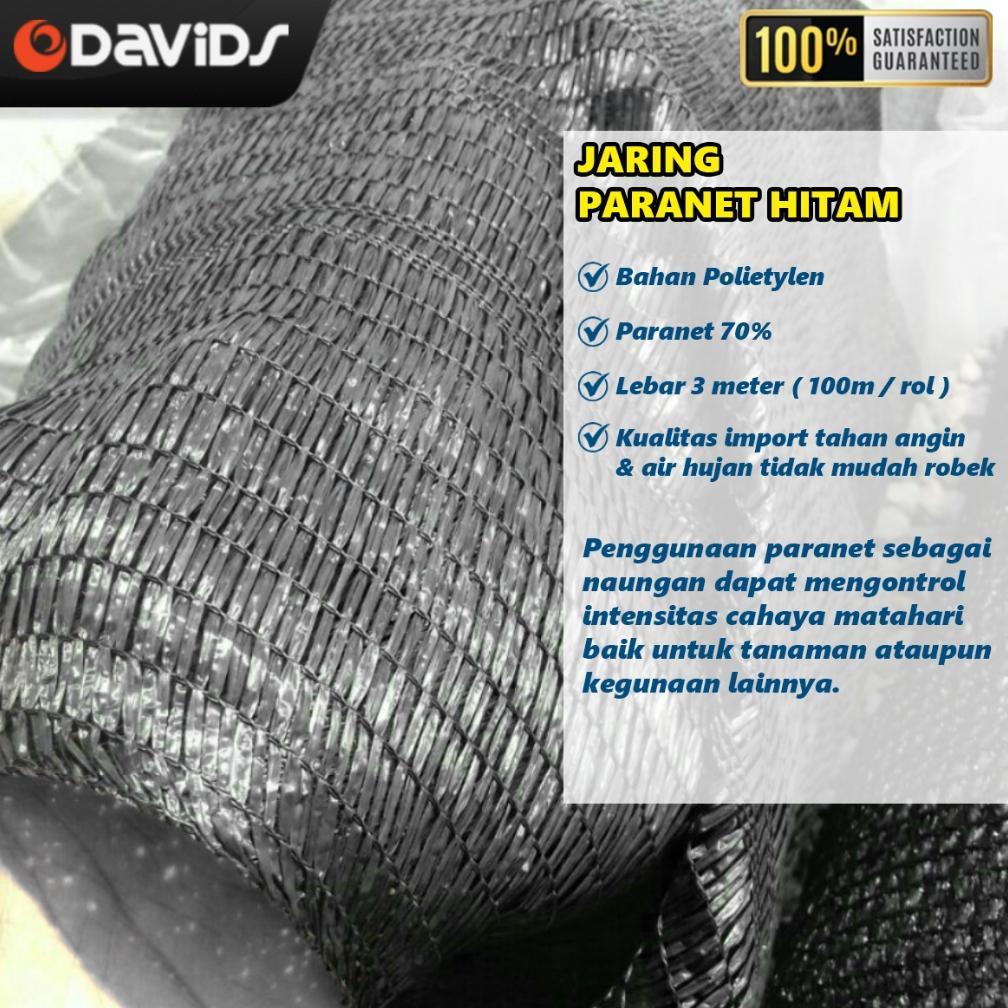 Promo Cod Paranet 75% Nylon Waring Jaring Tanaman Sun Shade Lebar 3 Meter Hitam ><