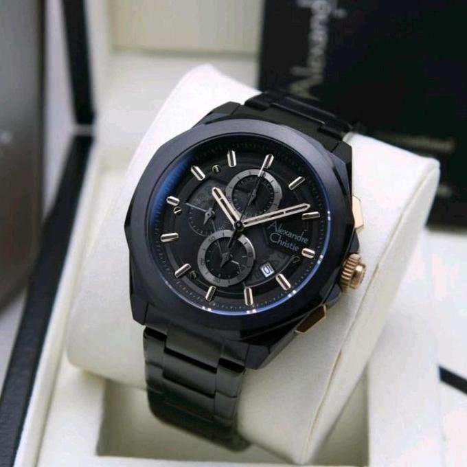 JAM TANGAN PRIA ALEXANDRE CHRISTIE AC6645 AC 6645 BLACK ROSEGOLD ORIGIN