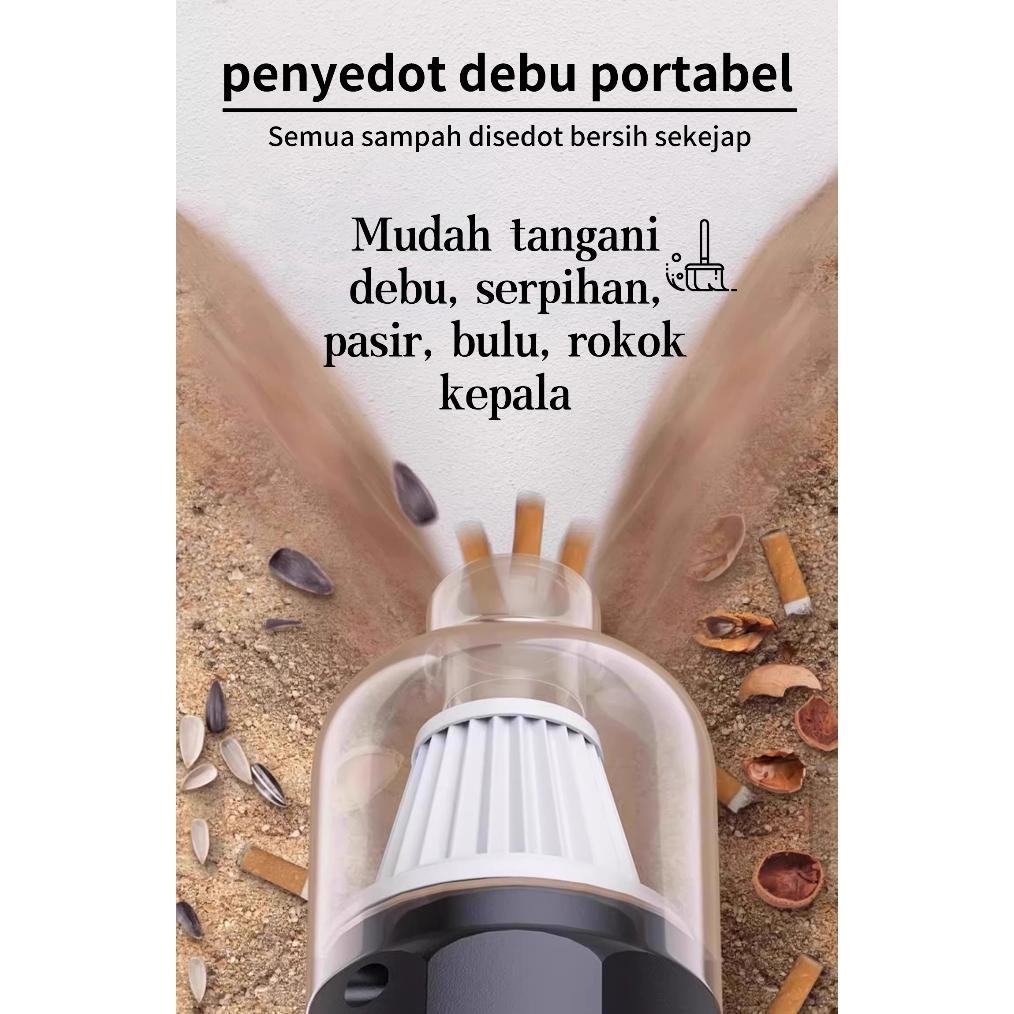 BIG PROMO [Vacuum Portable Mini 210g]  Penyedot Debu Kecil untuk Rumah & Mobil - Baterai Tahan 80 Me