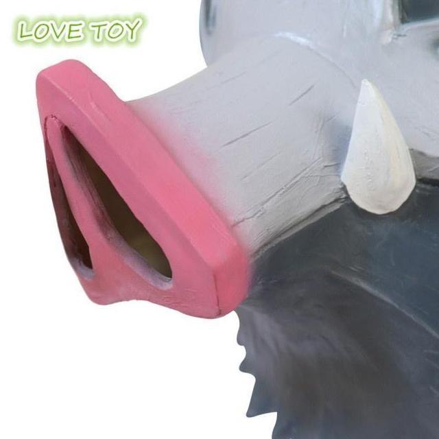 Topeng Bentuk Babi Hashibira Inosuke Bahan Latex Untuk Kostum Halloween