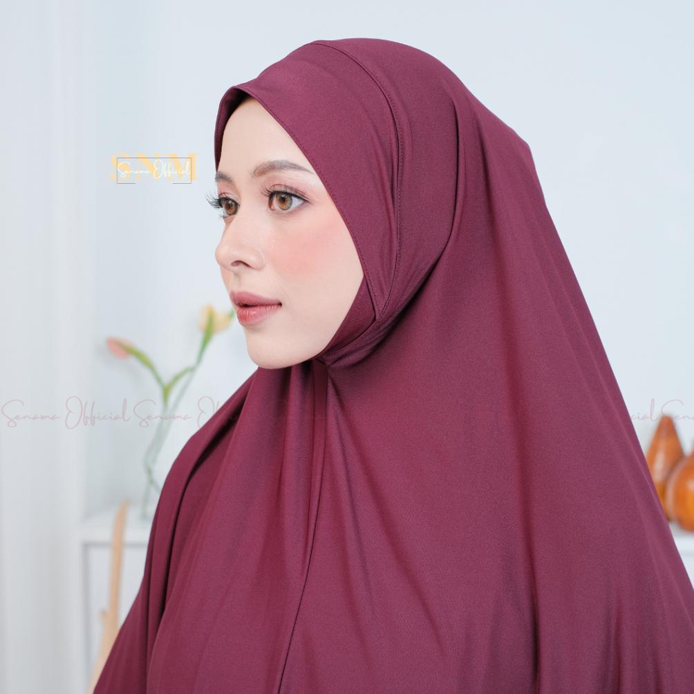 TERBARU Khimar dagu Malay Jumbo - Hijab Instan soft pet Malay plus Dagu Jersey XXL Jumbo
