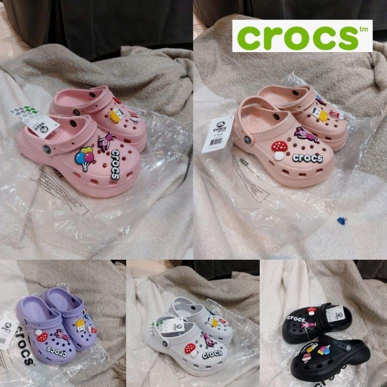 NEW PRODUCT Sandal Anak Crocs Bae Jibitz Balon / Crocs Bae anak lengkap jibitz